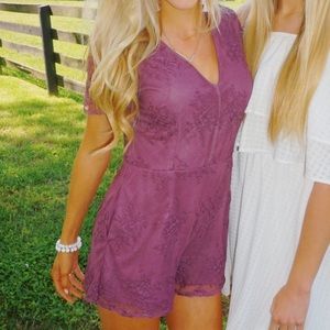 Purple lace romper